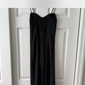 Abercrombie & Fitch Black Smocked Bodice Spaghetti Strap Maxi Dress